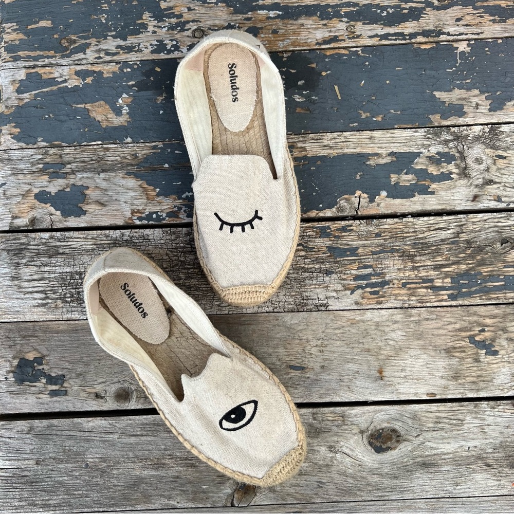 SOLUDOS Cream Winky Eye Espadrilles EU 37 - Picture 3 of 7